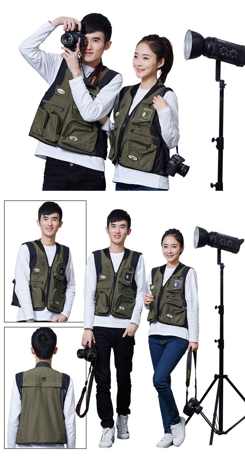 摄影马甲定制印logo钓鱼婚庆广告户外多口袋导演背心志愿者工作服(图20)