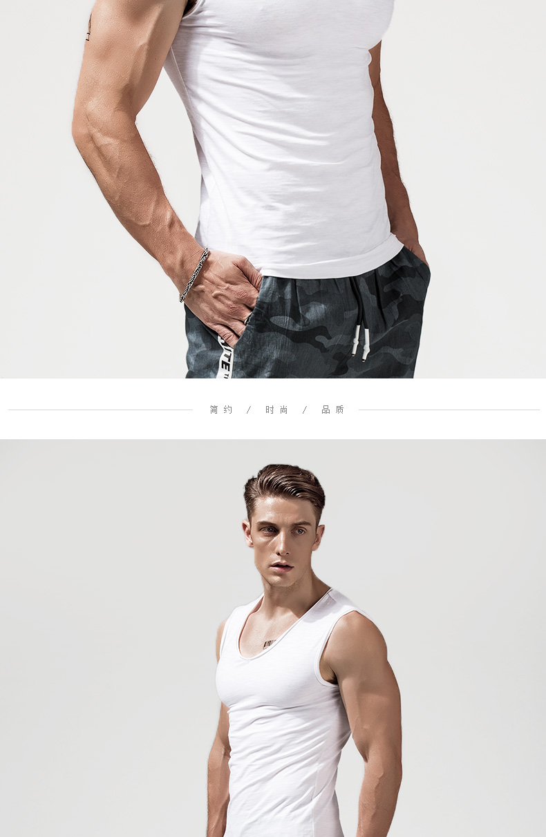 1575165625440191.jpg 宽肩背心男修身型V领棉打底汗青年运动跨栏紧身无袖T恤男夏季潮流(图9)