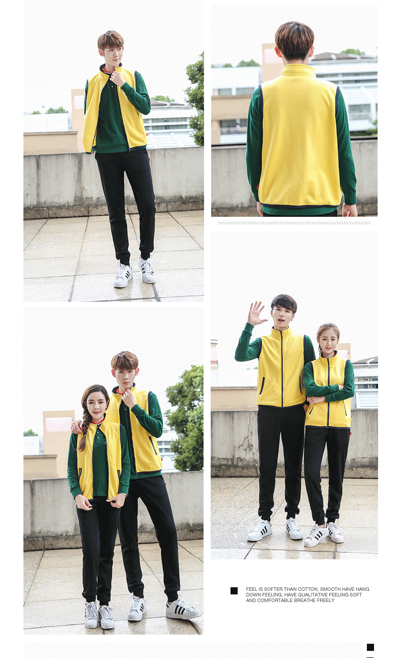 加绒马甲运动衫_定制工作服马甲聚会卫衣外套开衫男女装印花(图15)