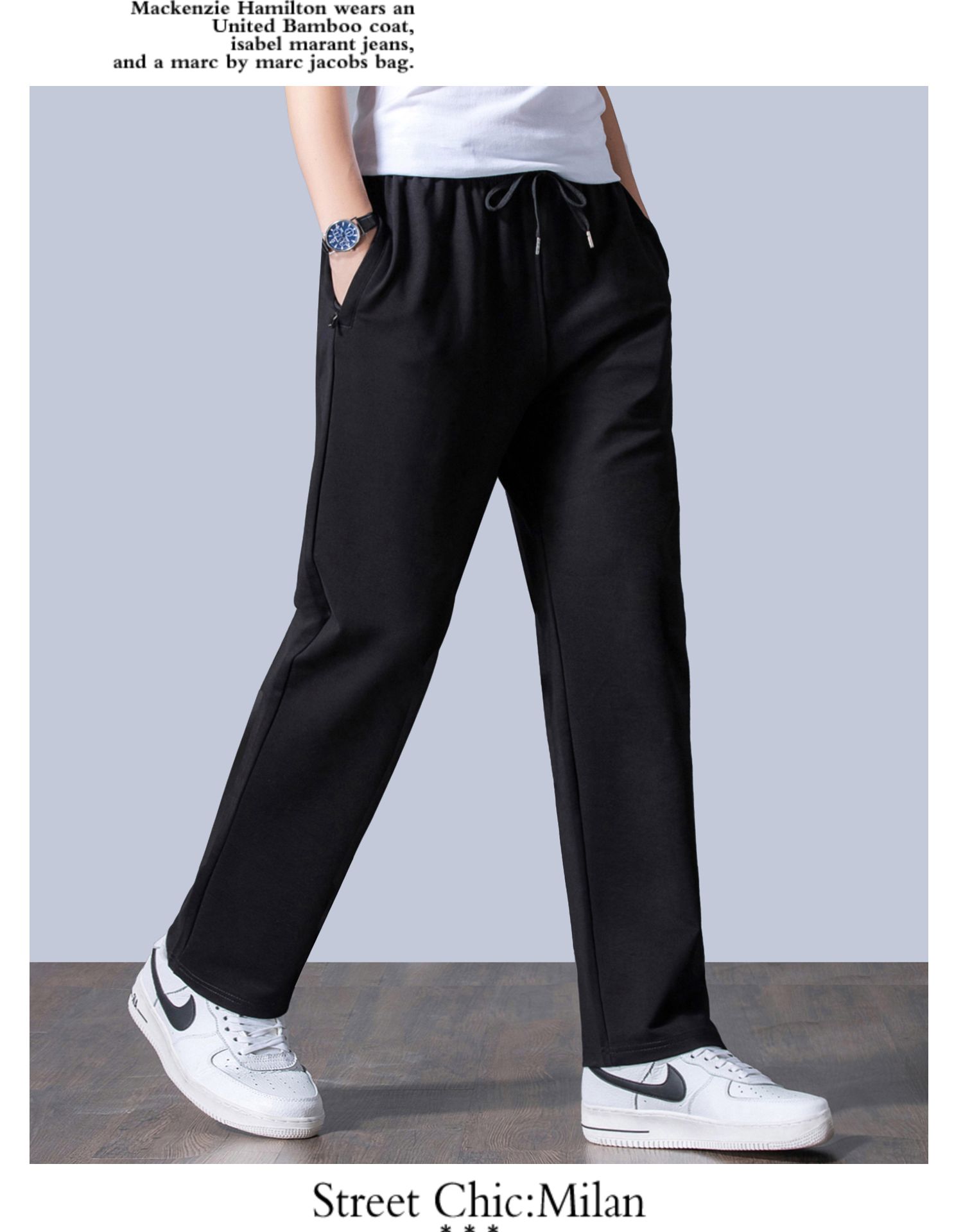 秋季运动裤男宽松直筒休闲长裤子秋冬款加绒加厚加肥大码跑步卫裤(图8)