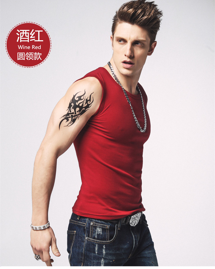 1575180148820296.jpg 男士背心无袖t恤纯棉健身运动紧身打底砍袖宽肩夏季青年修身型(图15)