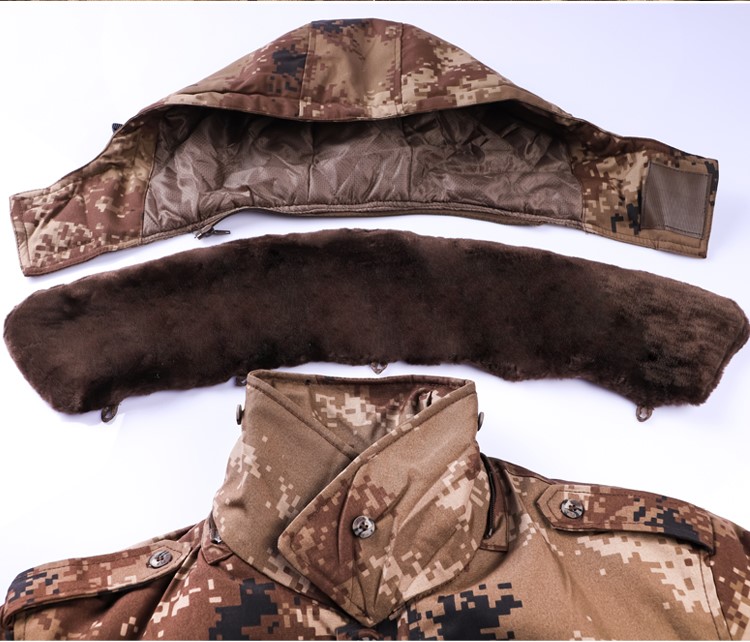 配发正品荒漠大衣迷彩作训大衣棉大衣加厚军大衣防寒保安棉服棉袄(图10)