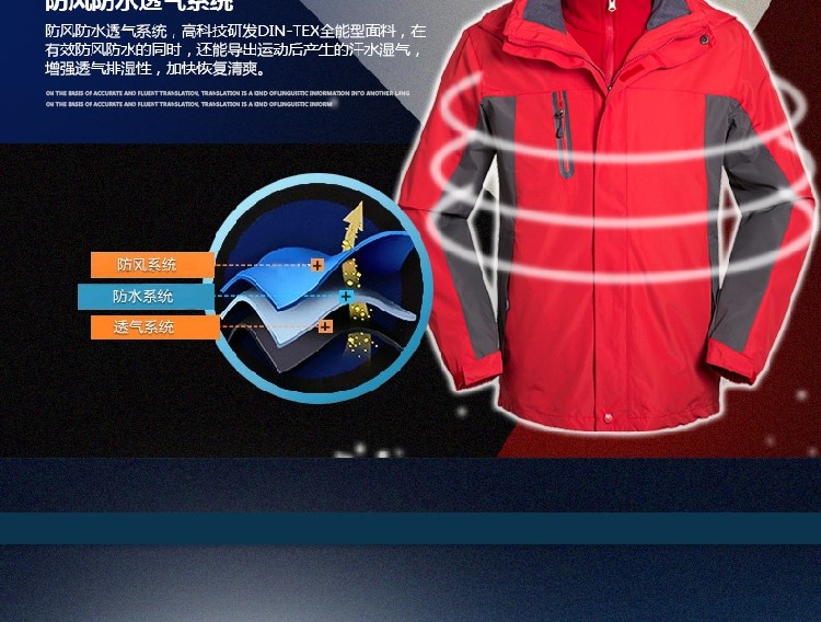 军绿色冲锋衣定制男女潮牌三合一两件套防风防水工作服刺绣印LOGO(图8)