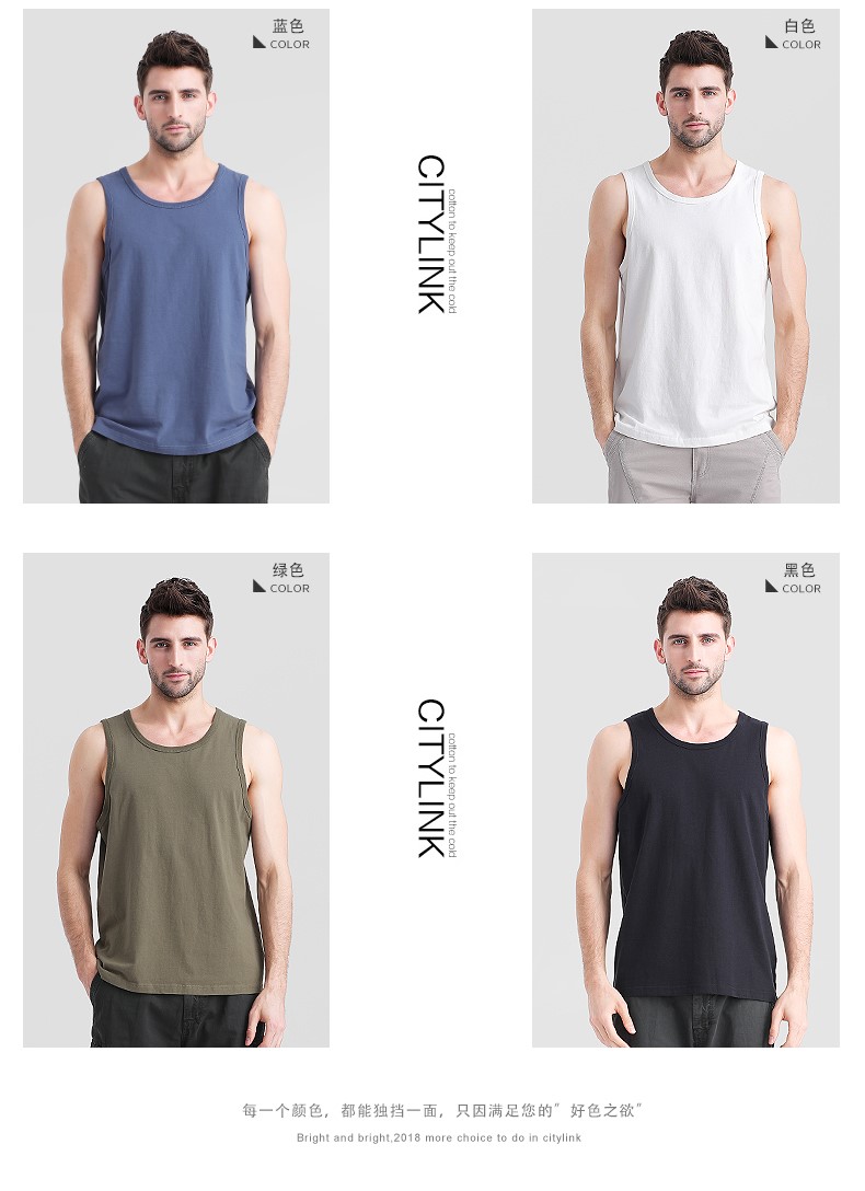 1575165220351436.jpg 男士背心2019夏季新款韩版宽松运动t恤潮流坎肩健身跨栏打底汗衫(图2)