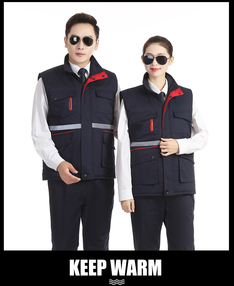 冬季多兜反光条劳保棉马甲(图11)