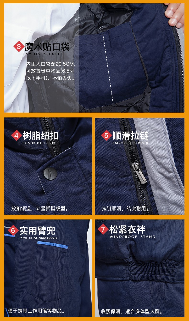 冬季工作服棉衣男女外套加厚防寒劳保服棉袄修理工厂车间棉服冬装(图17)