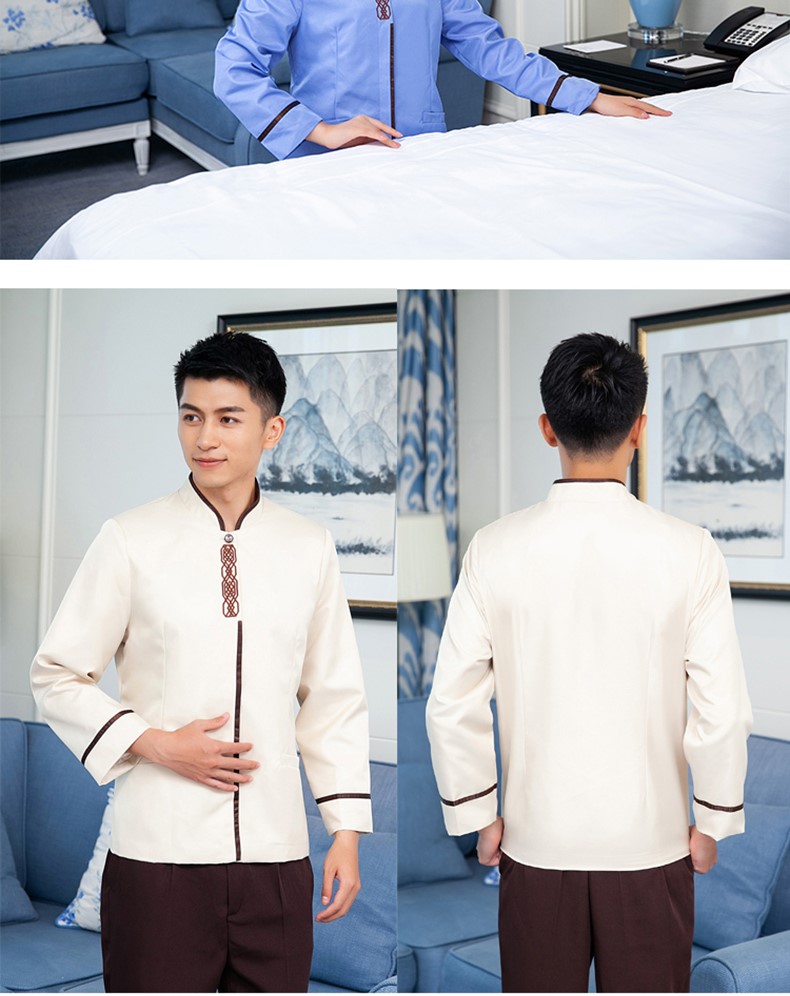 高档酒店客房保洁服秋冬季定做医院护工PA工作服装家政物业长袖女(图6)