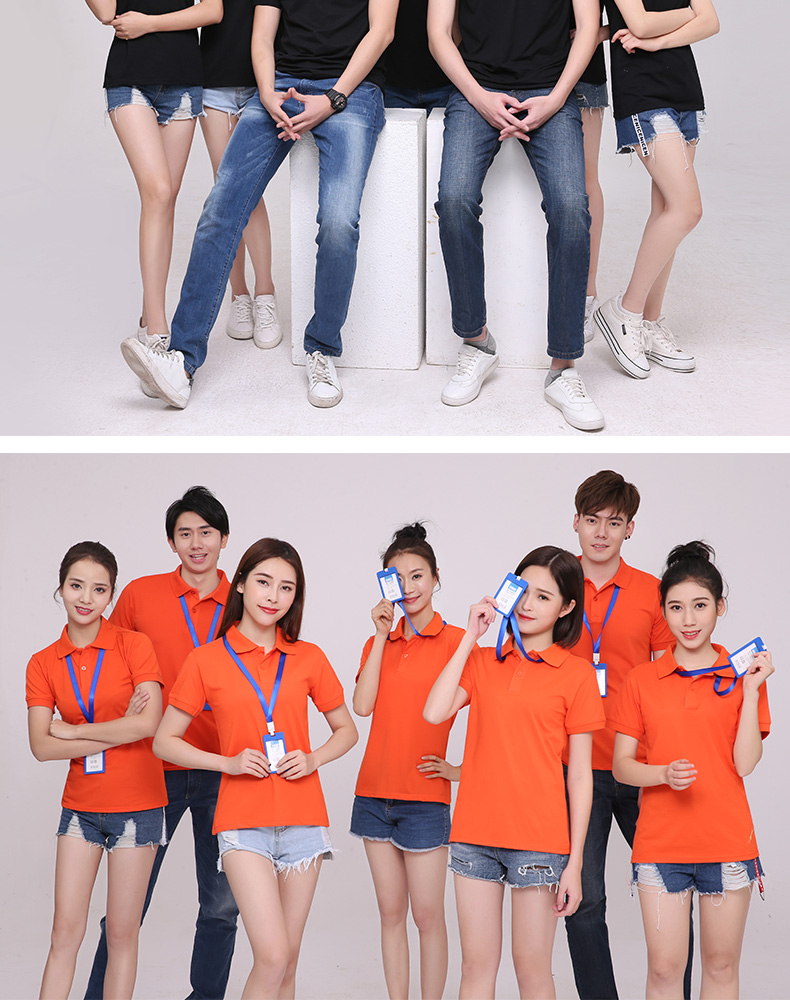 男士短袖t恤工作服春夏季男女装旅游团队服纯色polo衫团体服定制(图11)