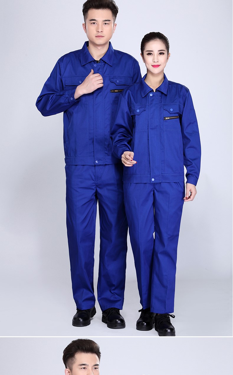 春秋长袖防静电工作服套装男耐磨电工劳保服电子厂工厂车间加油站(图12)