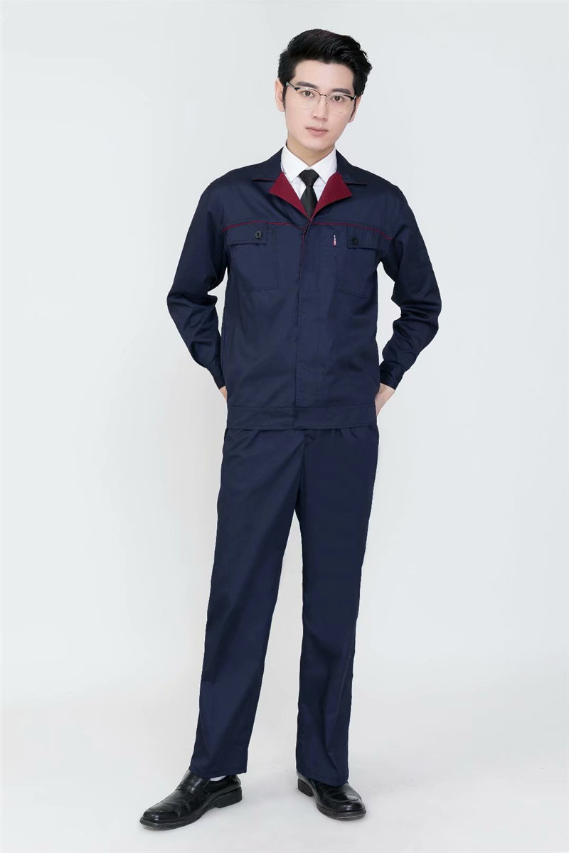 春秋长袖工作服套装男秋冬定制耐磨汽修厂服工装电焊服劳保服(图5)