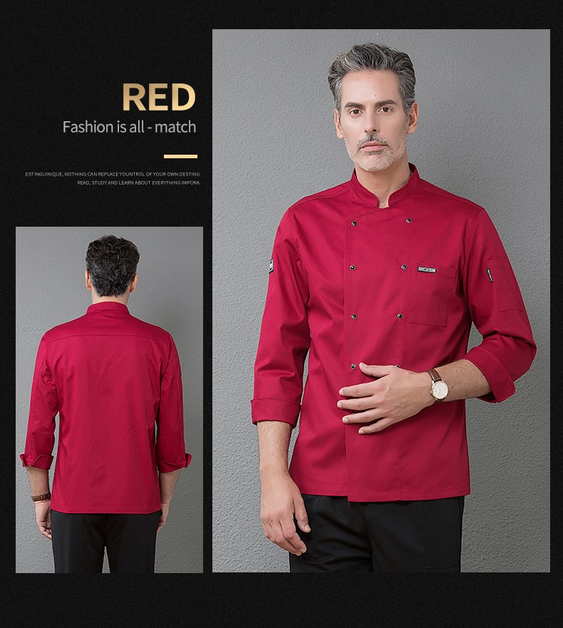 厨师工作服男长袖定制logo印字秋冬厨师服加肥加大xxxxxl超大大码(图23)