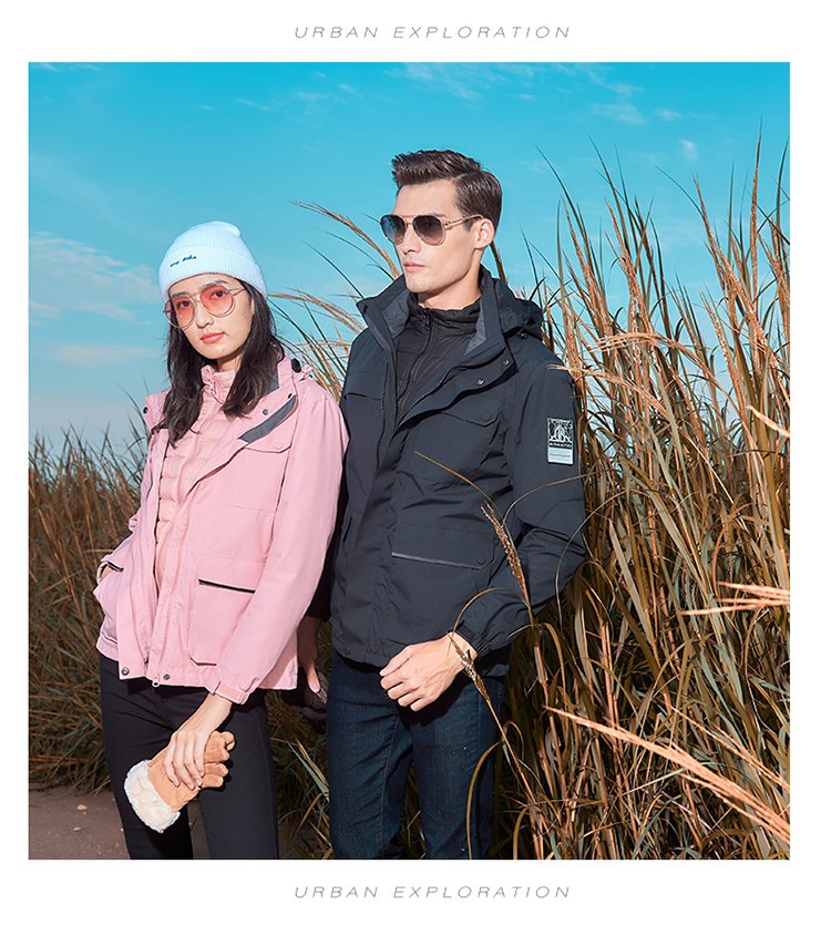 可团购定制户外羽绒冲锋衣男女登山滑雪服女潮款三合一可拆卸外套(图9)