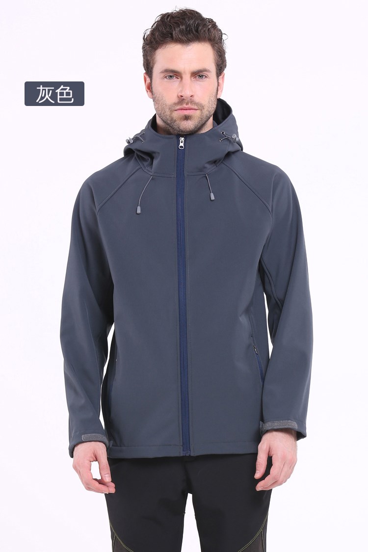 软壳户外单层冲锋衣定制秋冬保暖抓绒运动防风防水外套定做印logo(图10)