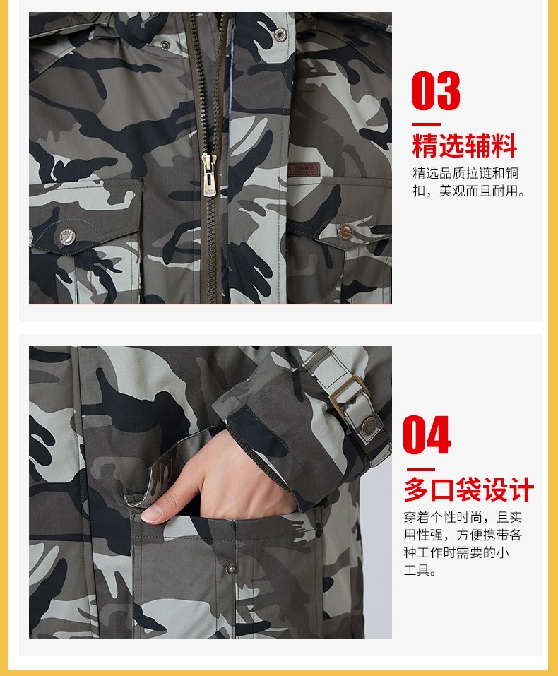 冬季劳保工作服棉袄男户外军迷保暖军大衣棉加厚防寒军装棉服(图8)