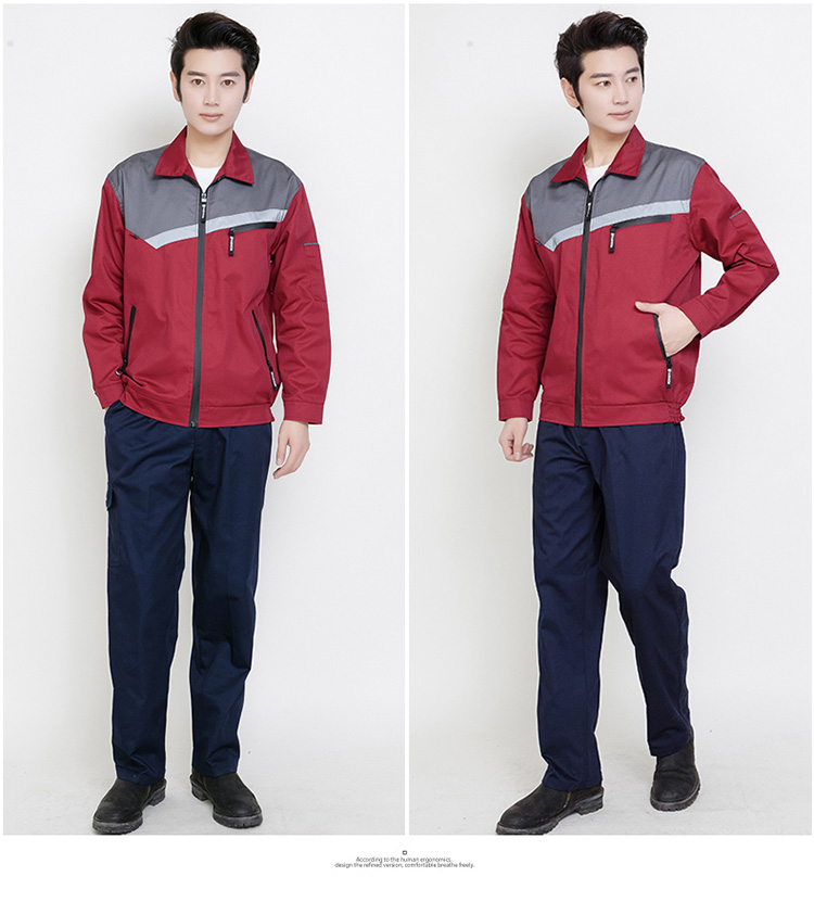 长袖劳保工装工作服套装 拼肩长袖(图12)