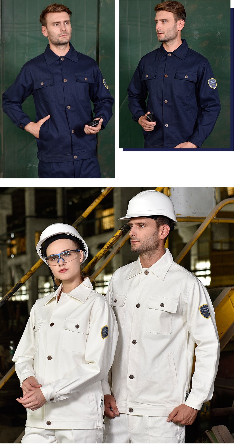 春秋加厚纯棉工作服套装男石油化工加油站煤矿定制防阻燃耐磨工装(图15)