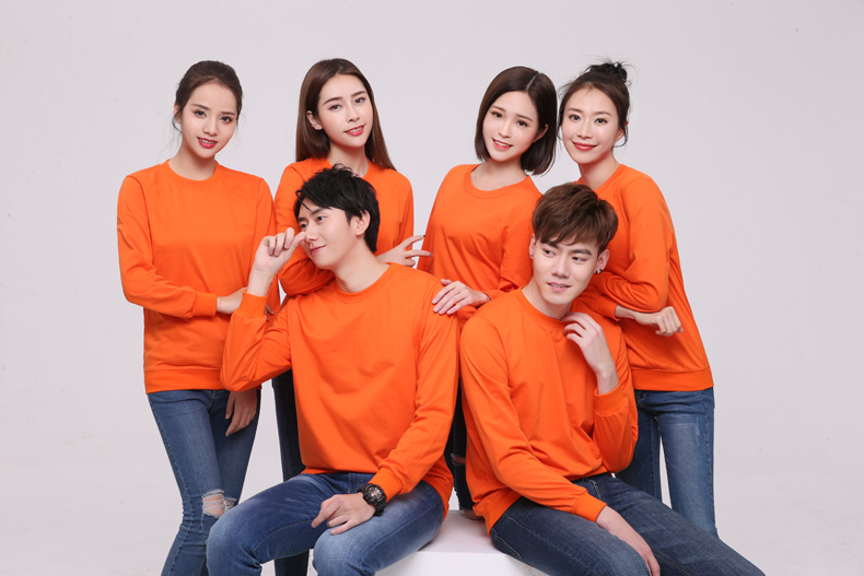 纯棉圆领卫衣工作服定制logo加厚企业文化衫定做无帽广告团体服装(图7)