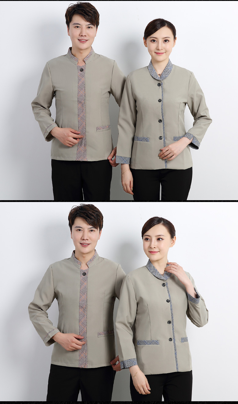 保洁服长袖秋冬装套装女物业酒店家政阿姨服装客房清洁工作服定制(图7)