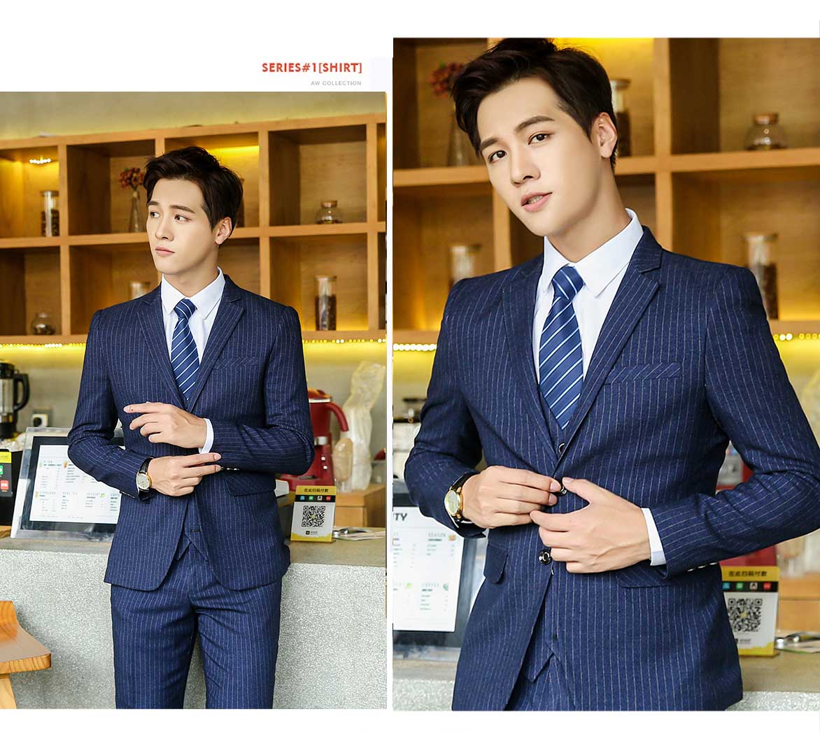 男女西装套装2222#条纹蓝底（仿毛料）(图11)