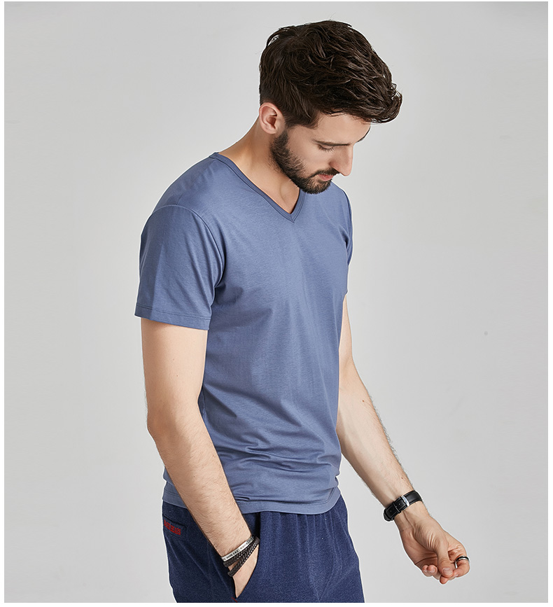 1574760007642566.jpg 莫代尔棉短袖t恤男士夏季v领衣服潮流半袖丅潮牌冰丝体恤衫(图10)