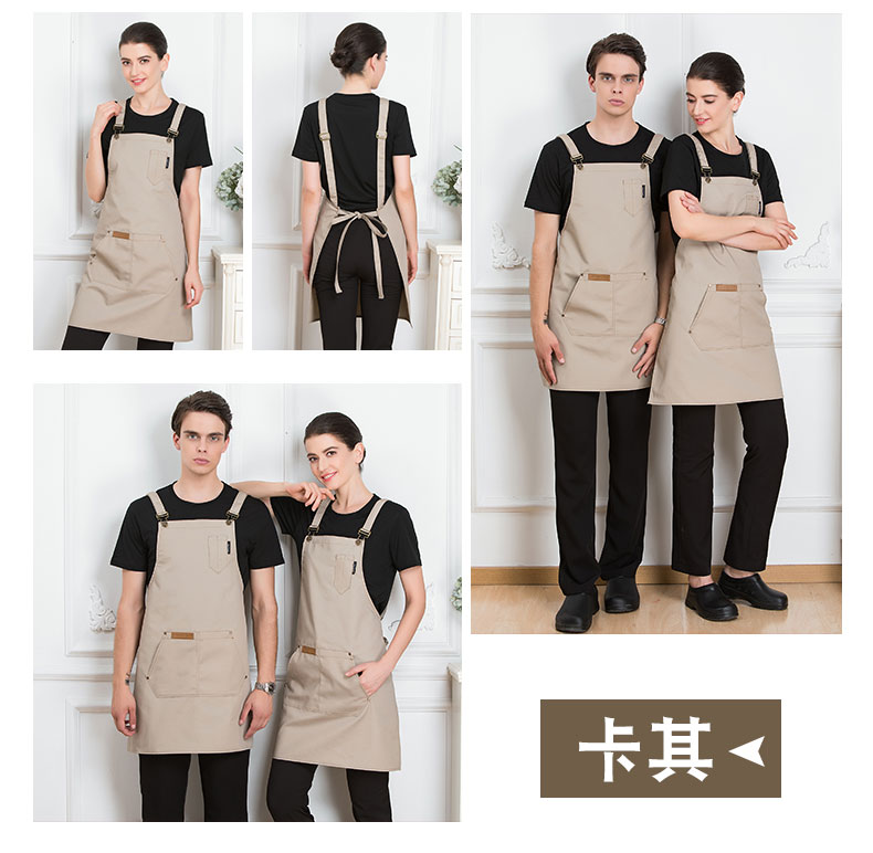韩版定做LOGO背带园艺网咖理发加厚耐磨西餐厅烘焙蛋糕奶茶店围裙(图10)