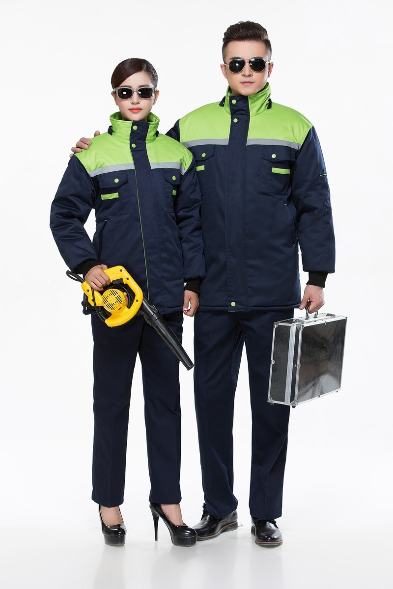 工作服棉衣防寒劳保加厚工程服冬装汽修维修师男厂服反光条棉袄(图20)