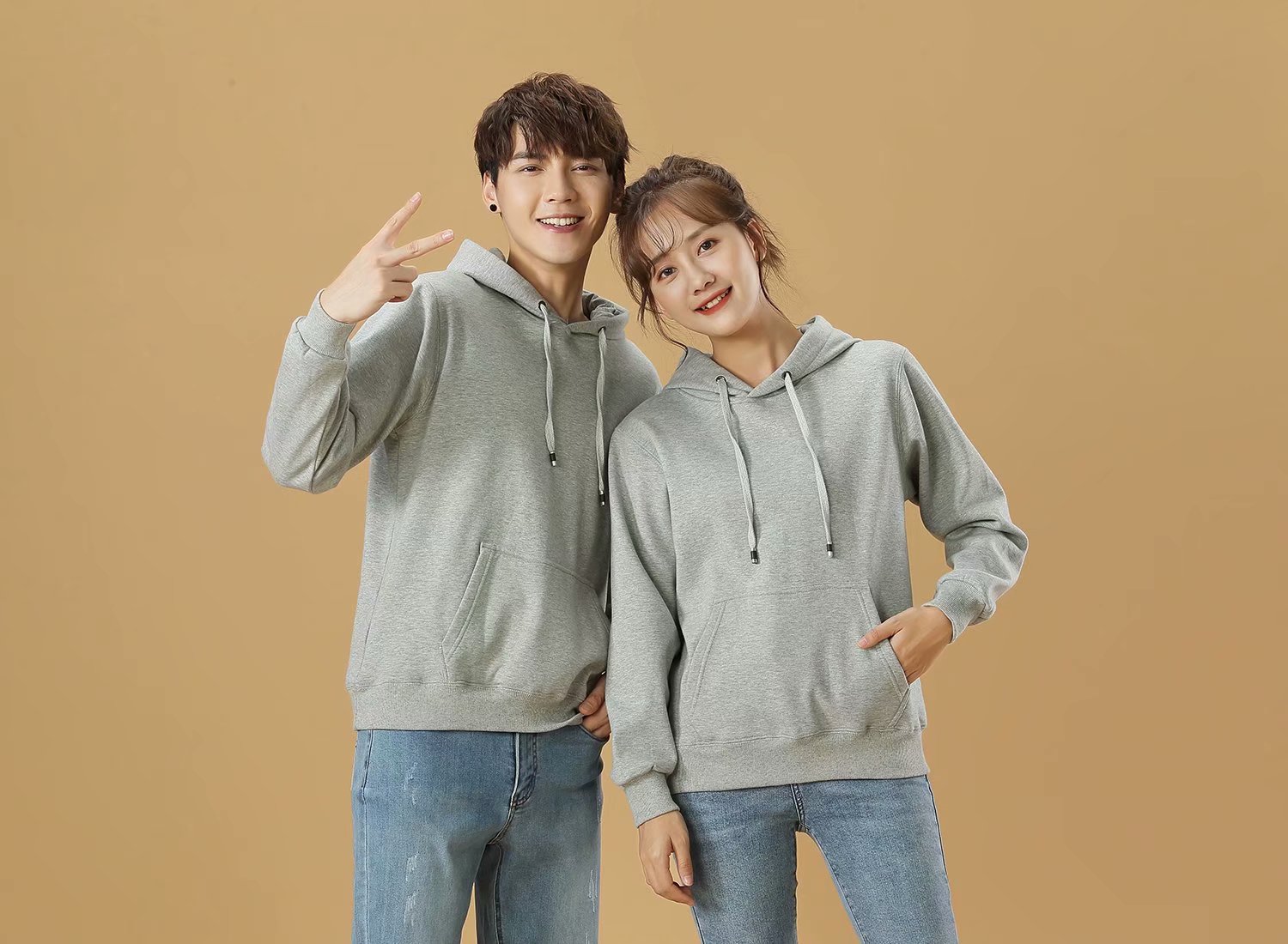 卫衣定制印字logo班服同学聚会团体工作服连帽拉链外套加绒刺绣(图29)