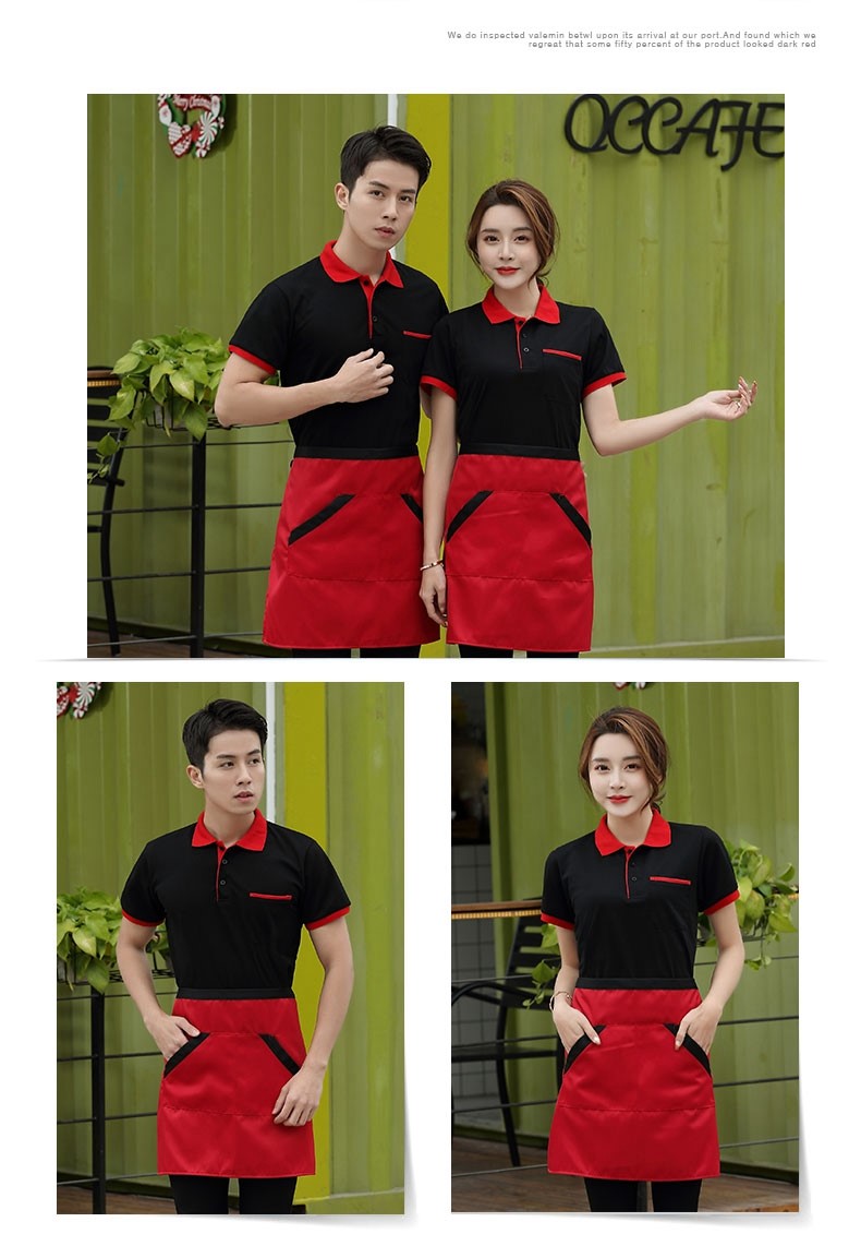 餐饮火锅店服务员短袖夏超市Polo衫订做logo团体工装T恤定制印字(图10)