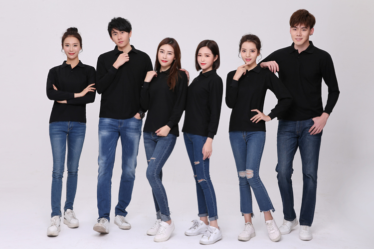 长袖广告衫定制工作服T恤同学会圆领纯棉polo衫印字logo文化衫(图14)