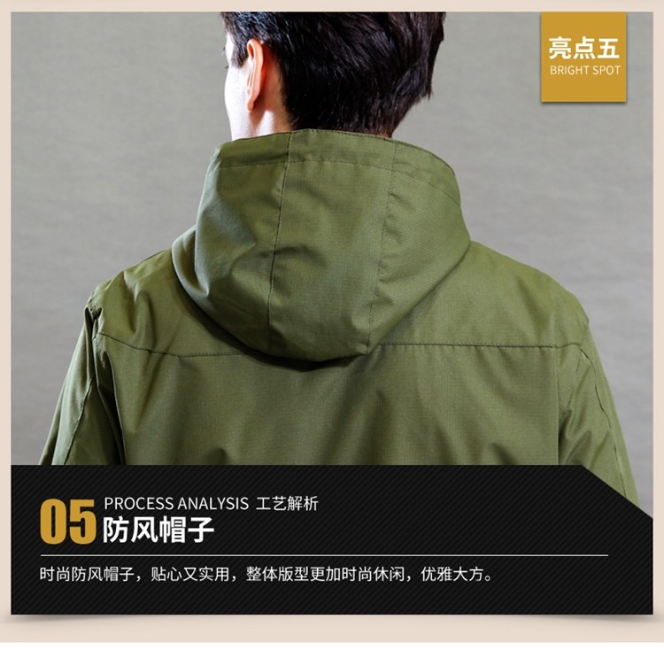 秋装男连帽风衣公司定制logo印字图片冲锋衣外套户外防风雨工作服(图13)