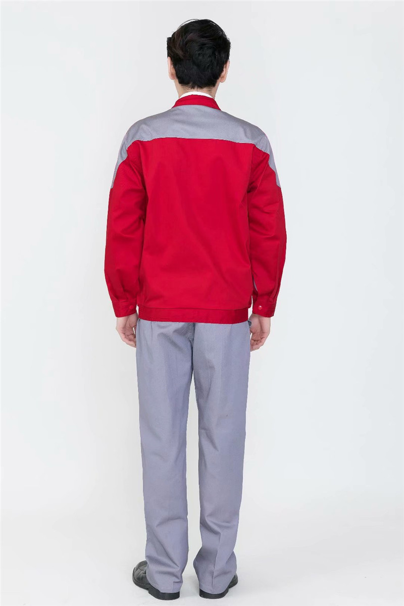 长袖拼色工作服套装男定制印字救援服劳保上衣汽修服工地车间(图6)