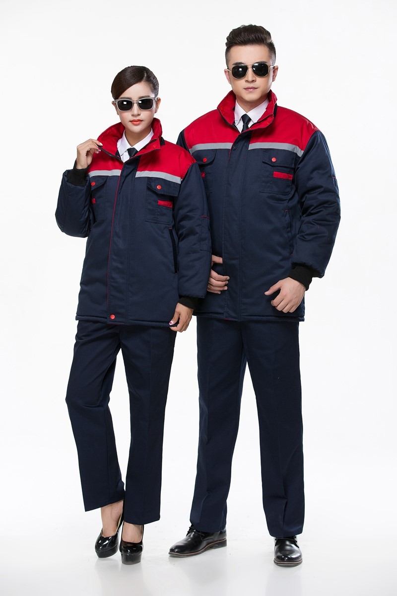 工作服棉衣防寒劳保加厚工程服冬装汽修维修师男厂服反光条棉袄(图9)