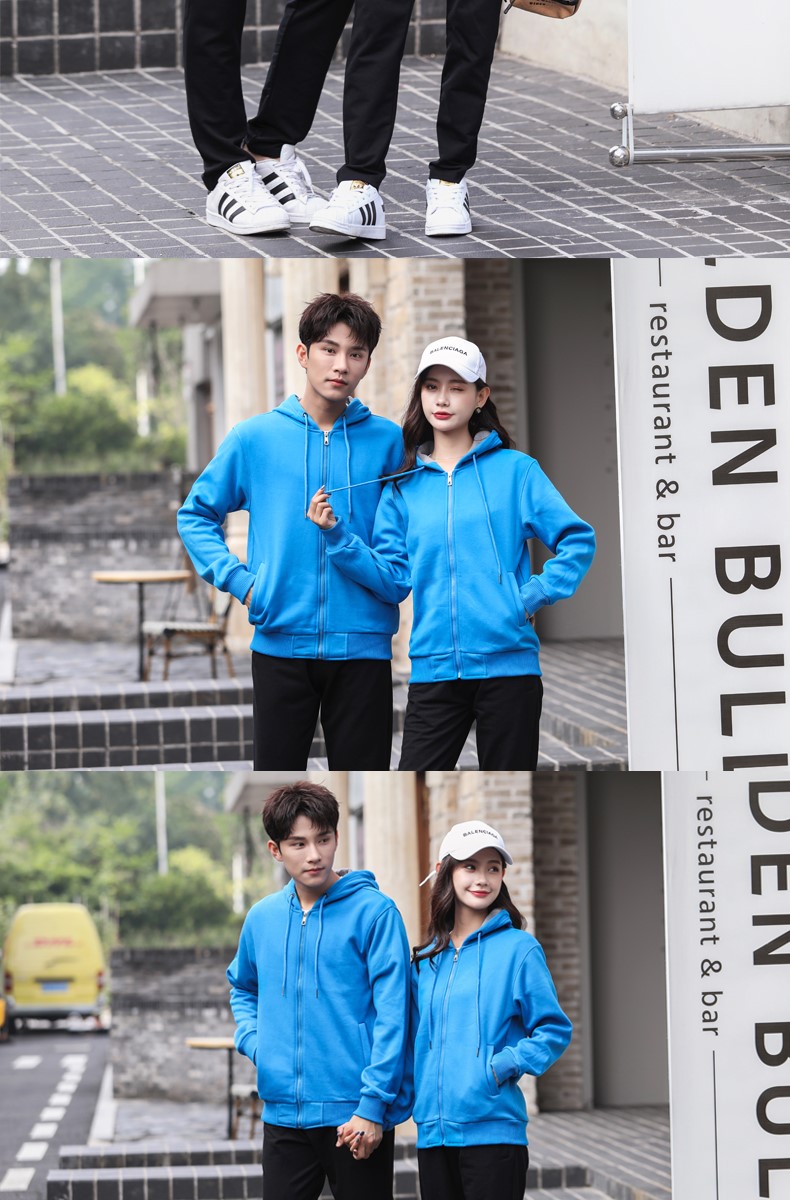 加绒带帽卫衣女工作服秋冬装定制班服团体活动衫男服务员印字diy(图20)