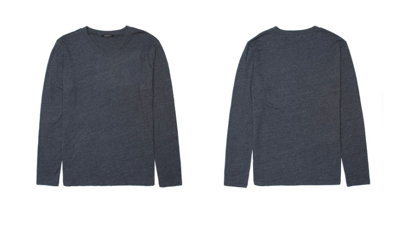 情侣款男士纯色倒三角LOGO长袖T恤(图15)