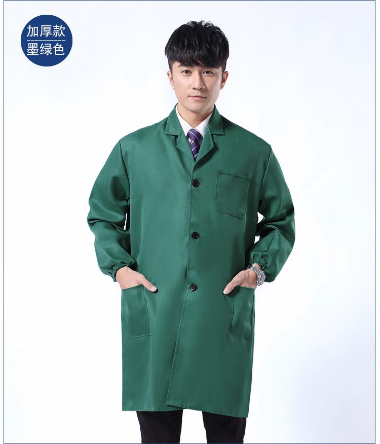 定制绿色褂工作服男长款上衣印字logo仓库搬运工装罩衣劳保服耐磨(图10)