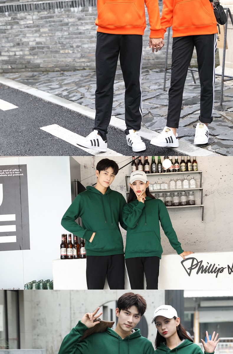 加绒带帽卫衣女工作服秋冬装定制班服团体活动衫男服务员印字diy(图30)