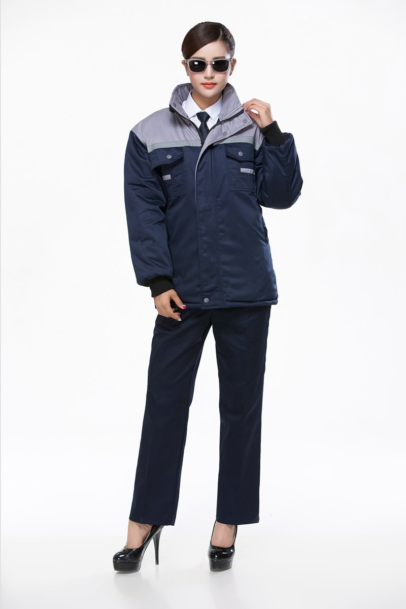 工作服棉衣防寒劳保加厚工程服冬装汽修维修师男厂服反光条棉袄(图12)
