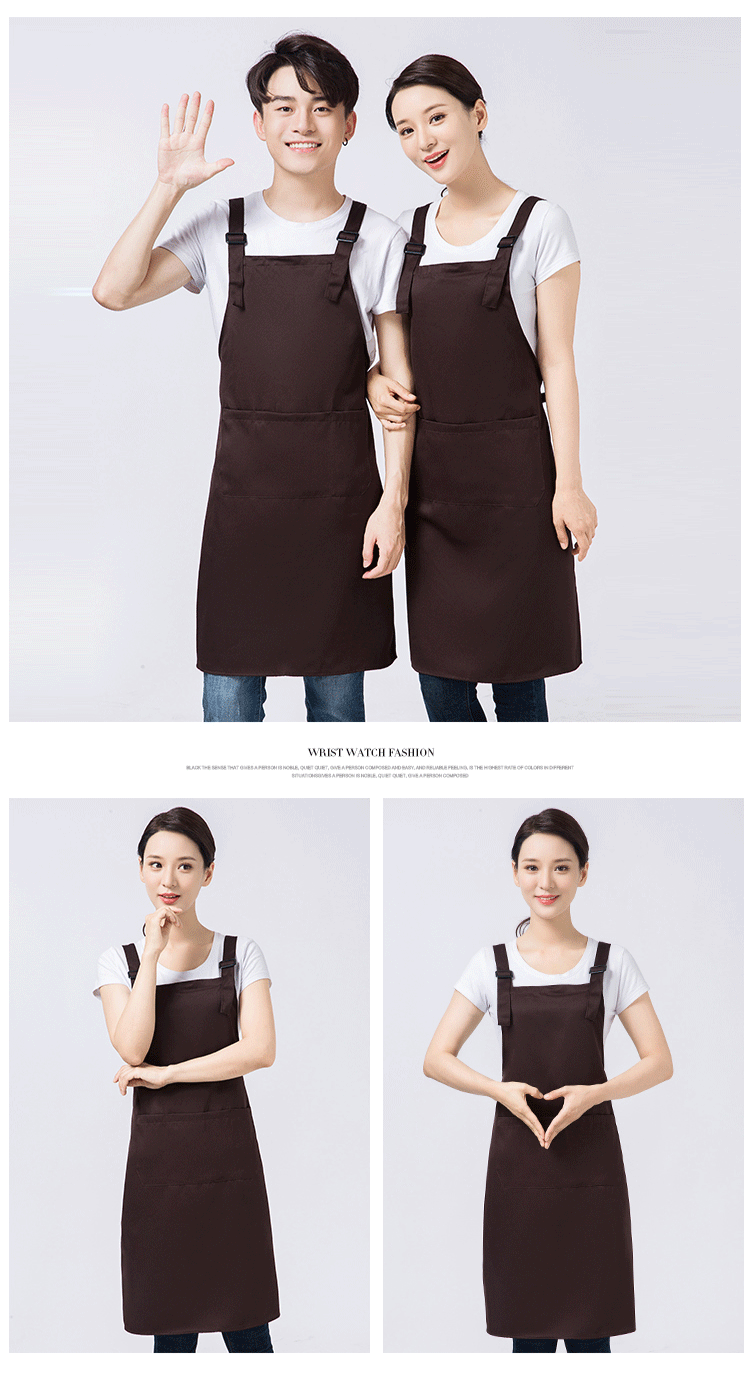 围裙定制logo印字时尚女订做家用超市奶茶店餐饮厨房工作服围腰男(图20)