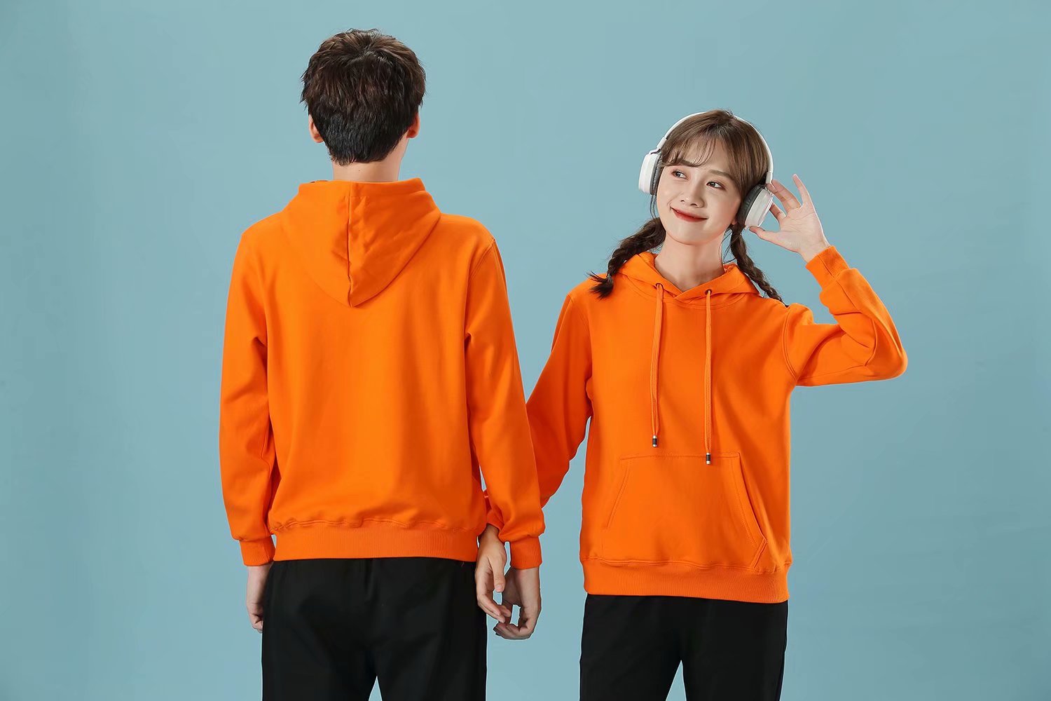 卫衣定制印字logo班服同学聚会团体工作服连帽拉链外套加绒刺绣(图26)