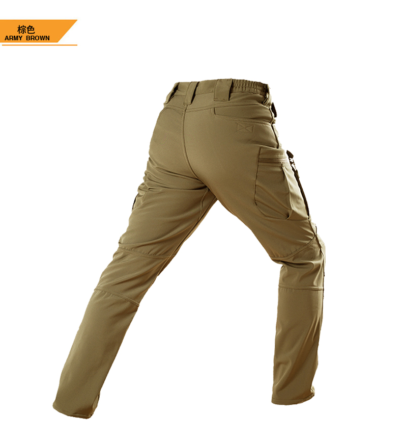 户外软壳冲锋裤男冬季加绒保暖防水抓绒裤秋冬登山战术裤(图16)