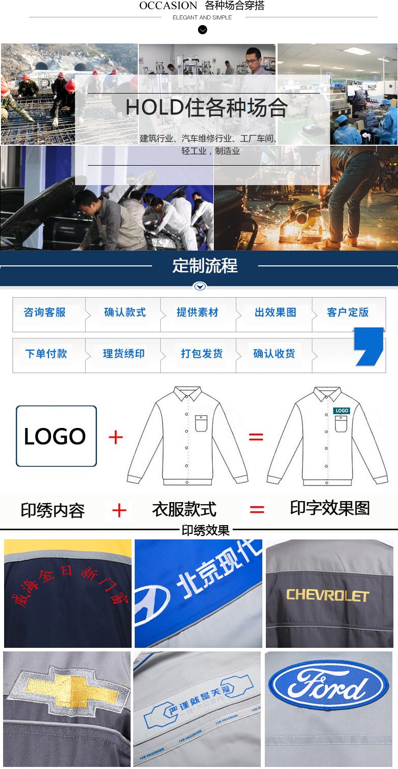 春秋季长袖装修工作服套装男耐磨车间汽修工地上班衣服建筑劳保服(图10)