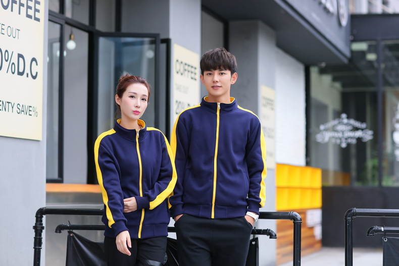 秋冬装快餐火锅店服务员工作服长袖卫衣定制超市工装加厚外套印字(图37)