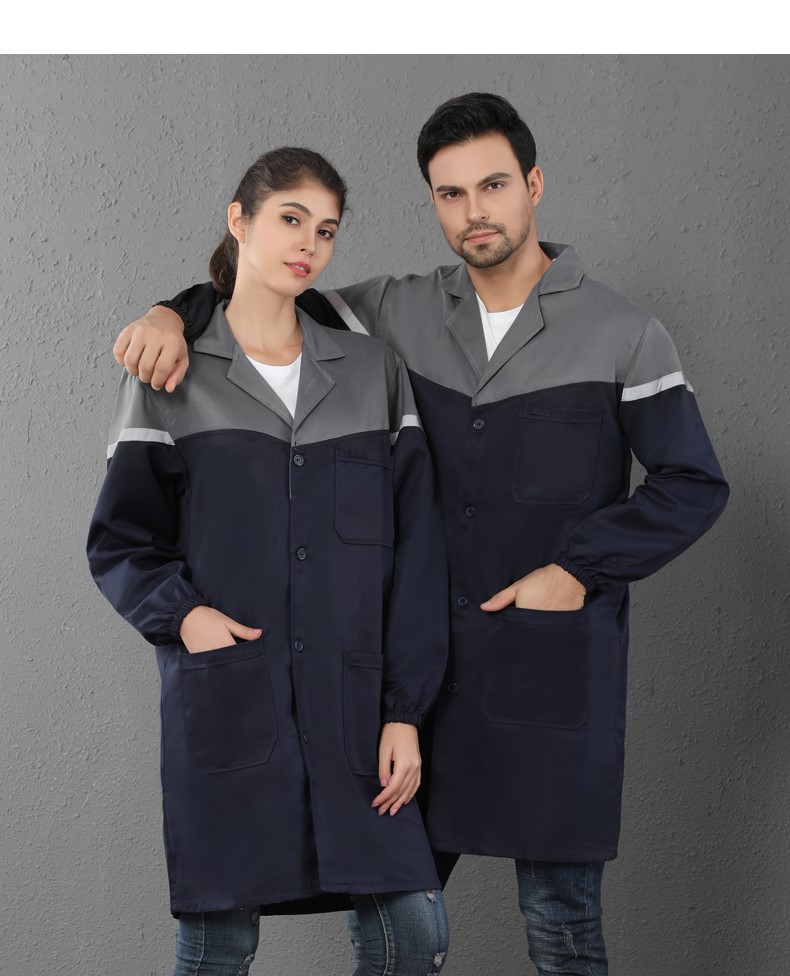 定制加厚蓝大褂工作服男女长款工装耐磨防尘搬运工服罩衣劳保服(图12)