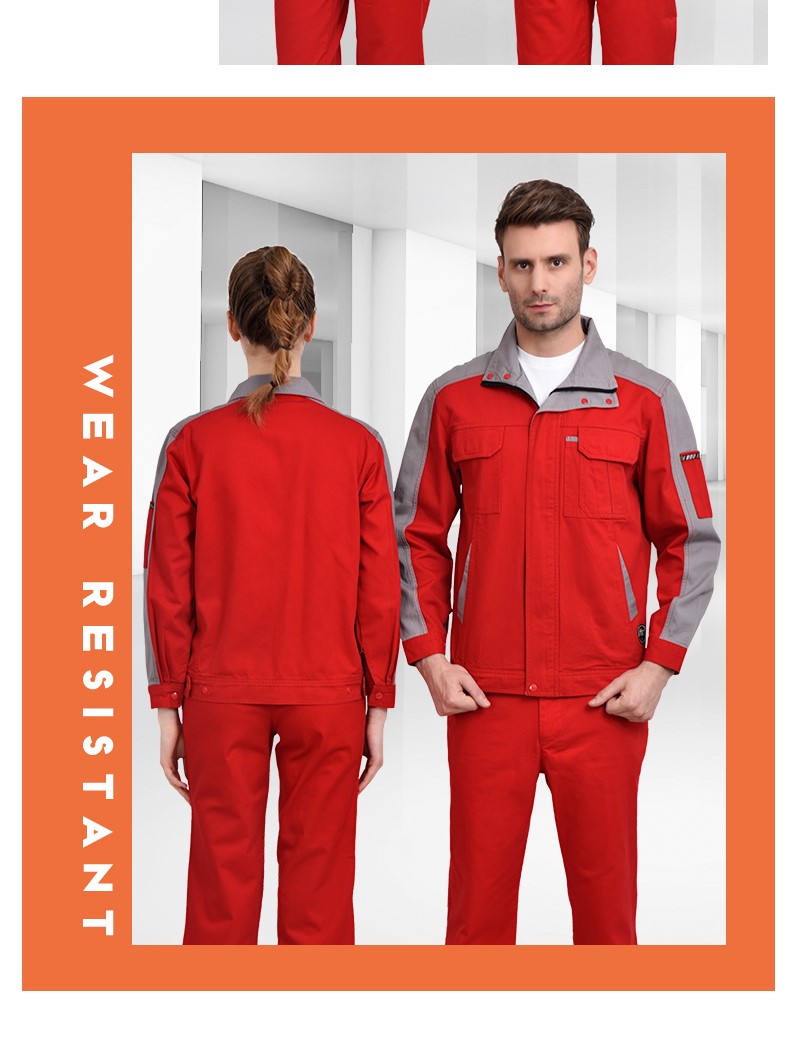 纯棉工作服套装男长袖春秋工厂车间宽松大码加厚全棉劳保服上衣(图12)