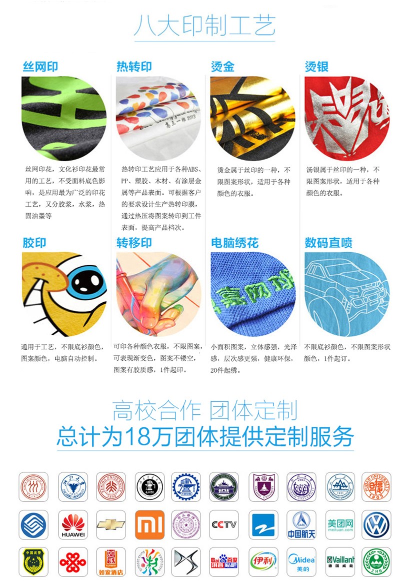 定制t恤班服文化衫广告衫短袖印字logo定做diy工作服同学聚会衣服(图18)