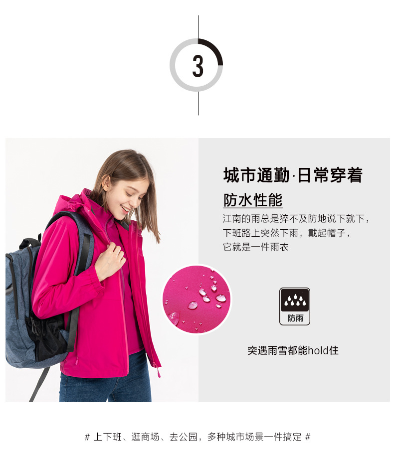 秋冬爆款情侣三合一冲锋衣男防风防水两件套户外服女团购定制印标(图7)