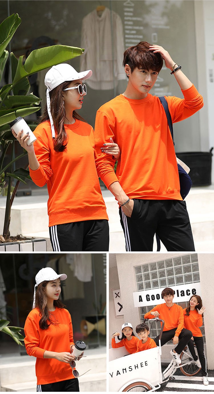 亲子活动团体纯色圆领广告衫长袖 定制学生班服卫衣 2019新款(图14)