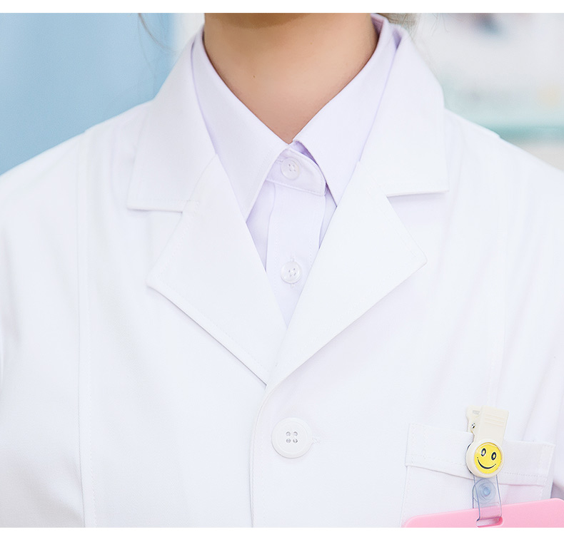 1577076341899104.jpg 医生白大褂女长袖修身长款药店医师服韩版定制logo印字护士工作服(图11)