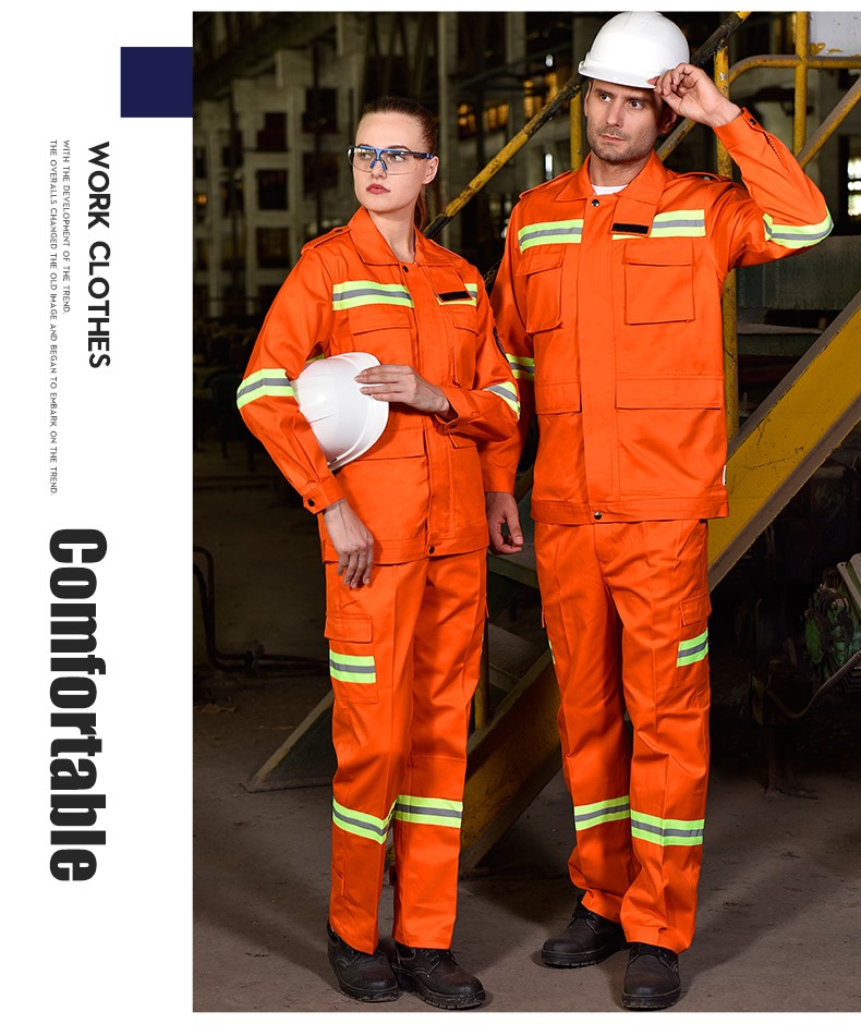 反光条纯棉工作服男防阻燃焊接防护服工厂车间加厚消防劳保服(图14)