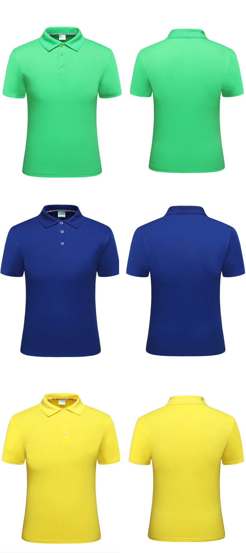 新款立领纯棉T恤男女短袖POLO定制 夏季工作服广告衫 工装diy印字(图4)